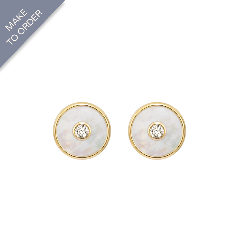 Mother-of-Pearl 18K Gold Diamond Earrings