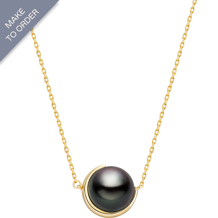 Tahitian Pearl 18K Gold Half Surround Pearl Necklace