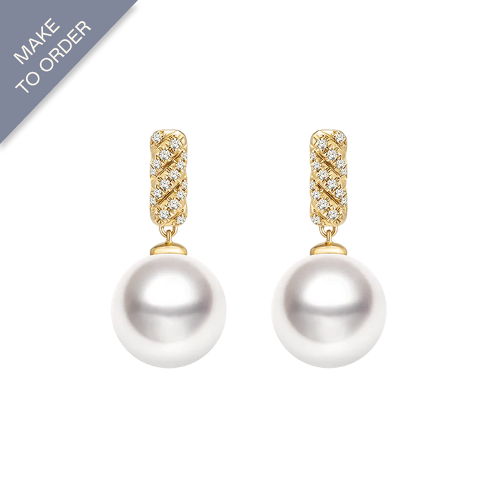 South Sea Pearl 18K White Gold Diamond Earrings