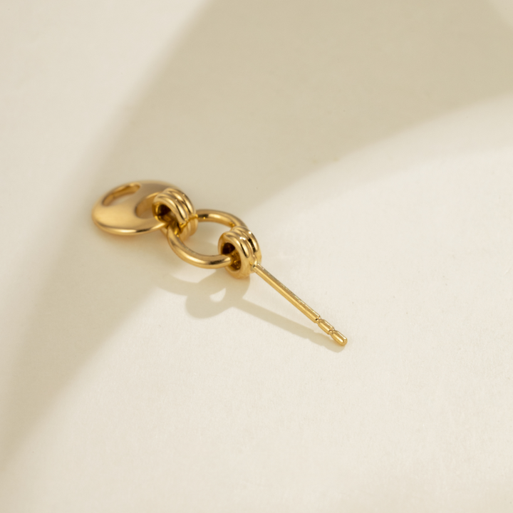 18K Gold Imprint H Loop Earrings