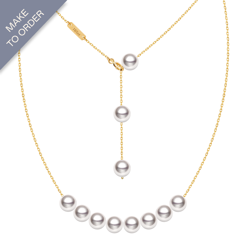 Akoya Pearl 18K Gold Fashion Smile Necklace