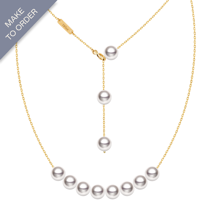 Akoya Pearl 18K Gold Fashion Smile Necklace