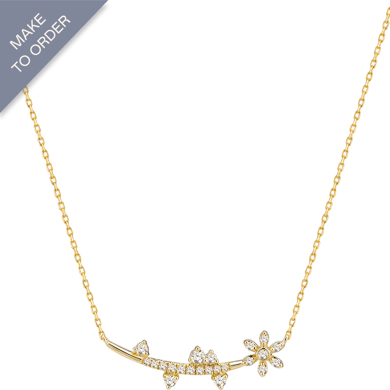 18K Gold Twig Diamond Necklace