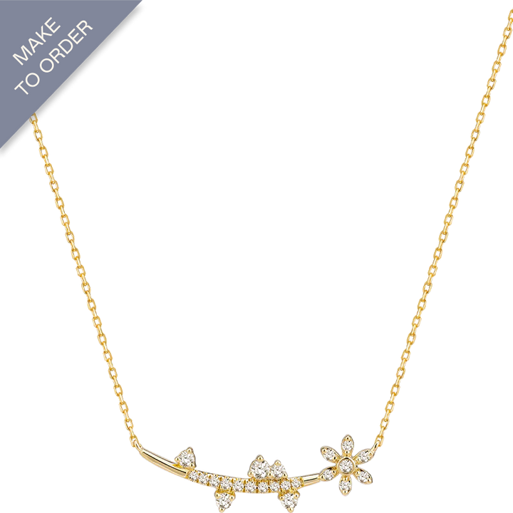 18K Gold Twig Diamond Necklace