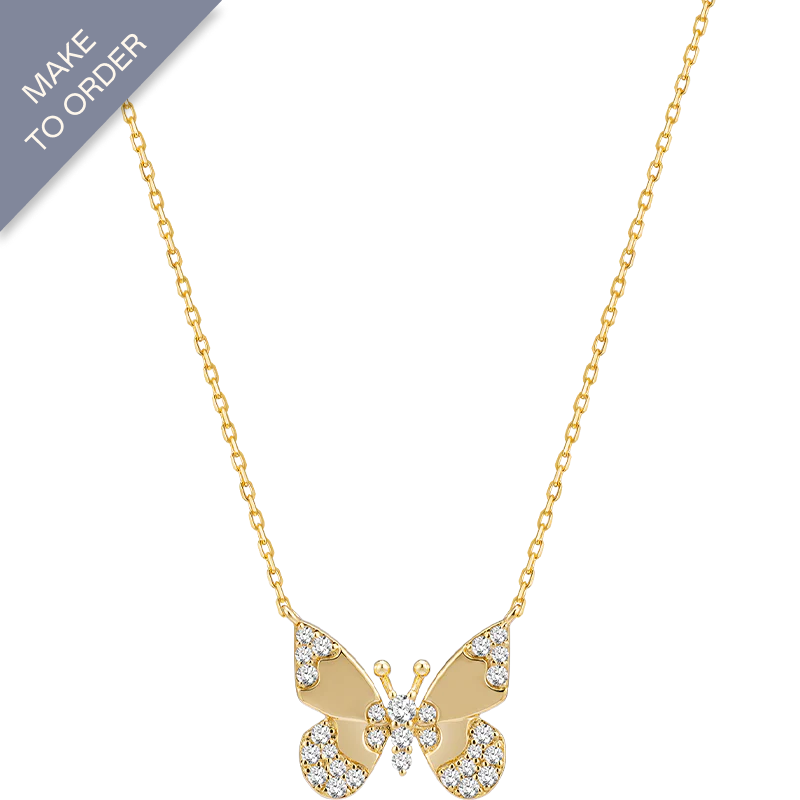 Butterfly Diamond Necklace 18K gold