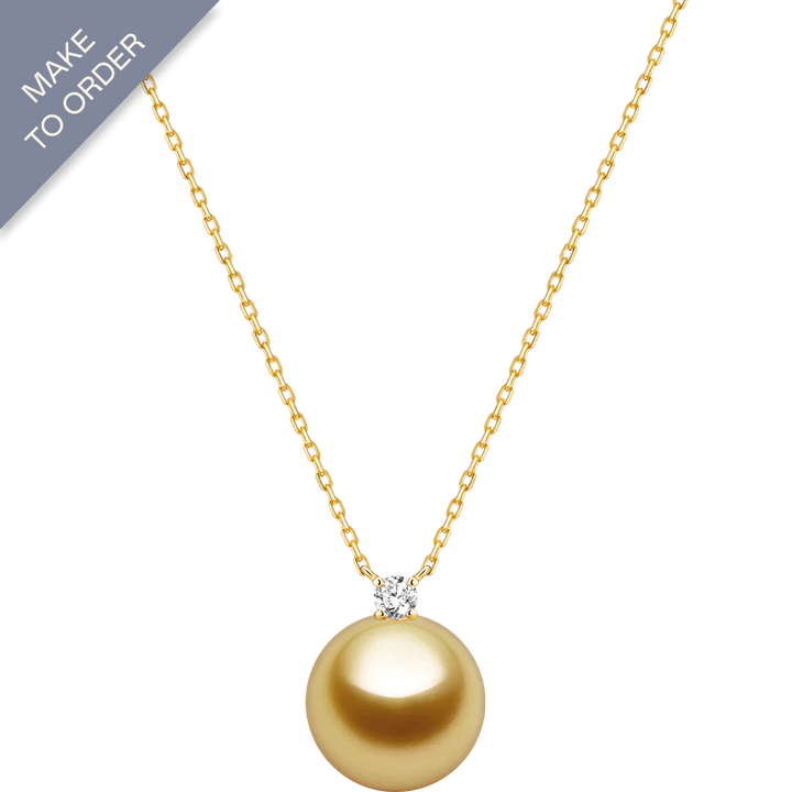 South Sea Golden Pearl 18K Gold Princess Style Design Necklace