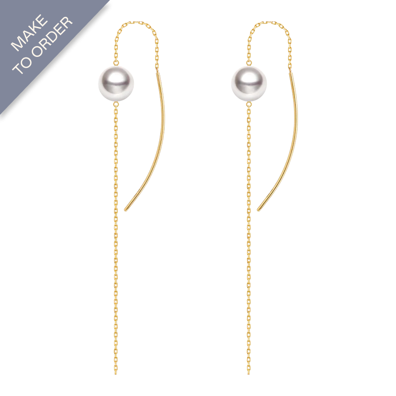 Akoya Pearl 18K Gold Ethereal Dangle Earrings