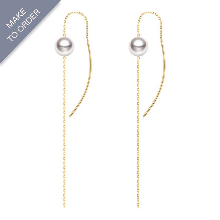 Akoya Pearl 18K Gold Ethereal Dangle Earrings