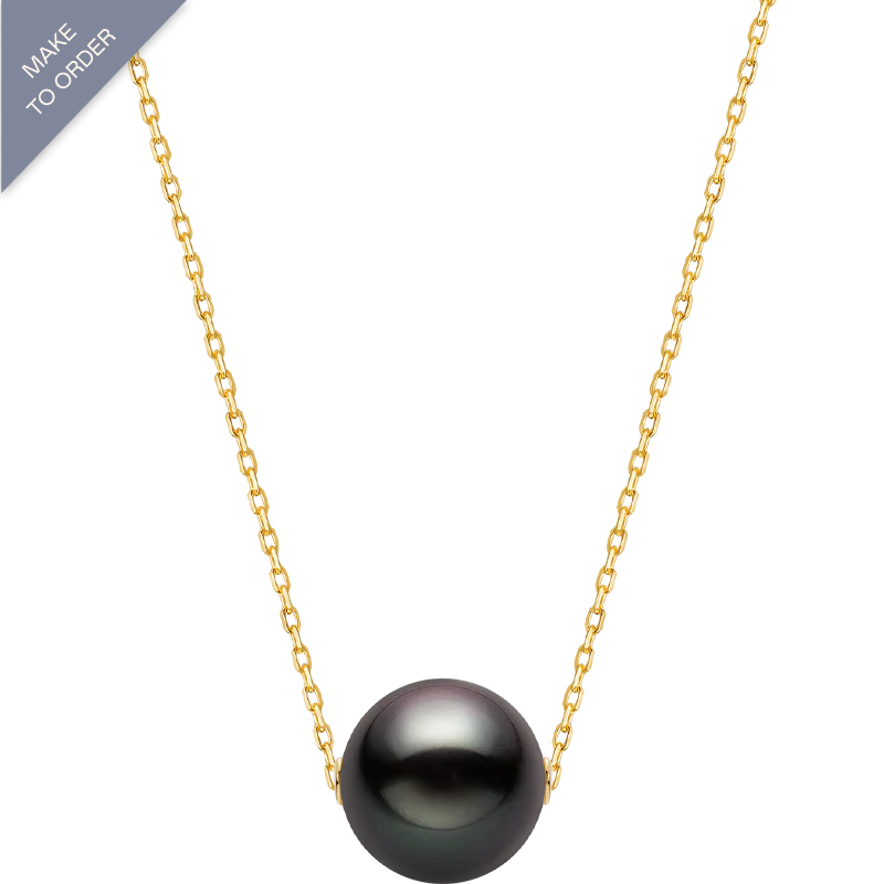 Tahitian Pearl 18K Gold Round Pendant Necklace