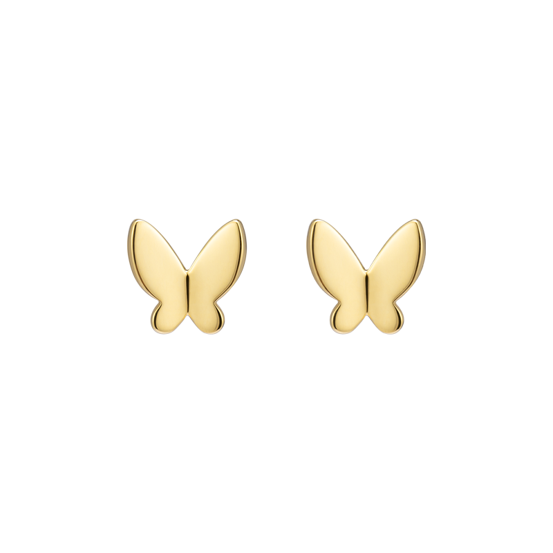 18K Gold Butterfly Ear Studs