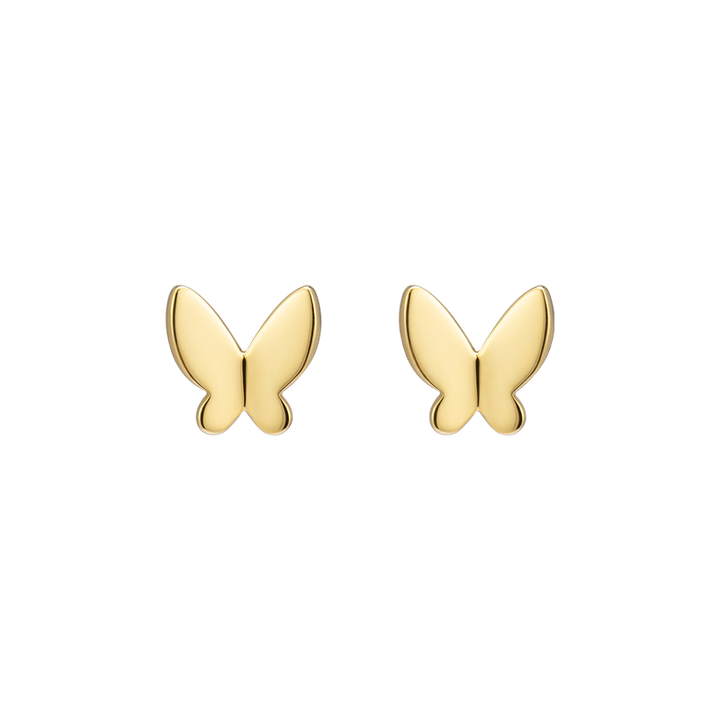 18K Gold Butterfly Ear Studs