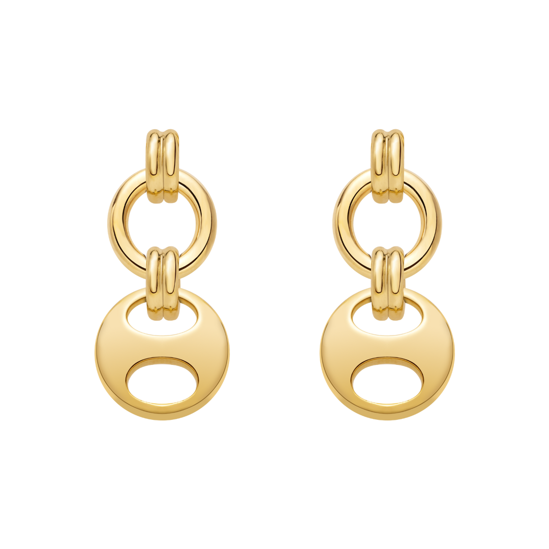 18K Gold Imprint H Loop Earrings