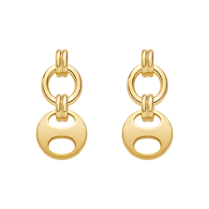 18K Gold Imprint H Loop Earrings