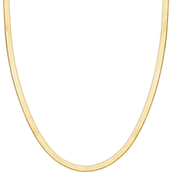 Herringbone Necklace 18k Yellow Chain Necklace