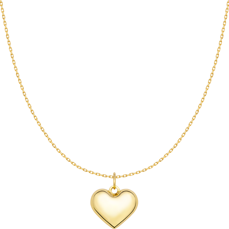 18K Gold Heart Pendant Necklace
