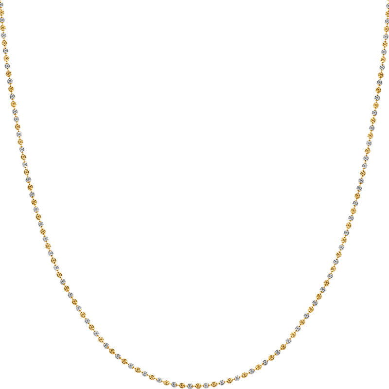 18K Gold Unique Design Ball Chain Necklace