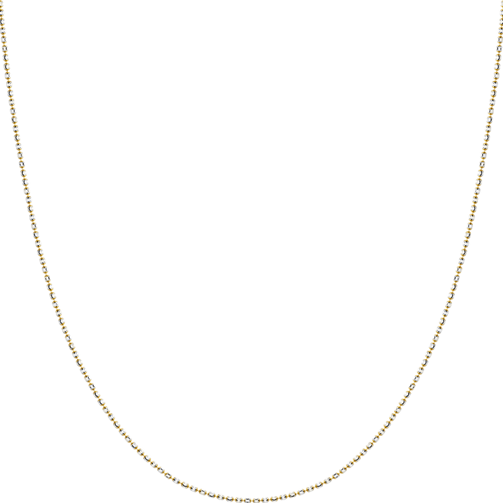 18K Gold Dazzling Oval Bead Chain Necklace