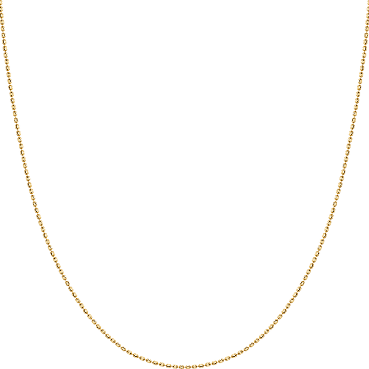 18K Gold Dazzling Oval Bead Chain Necklace