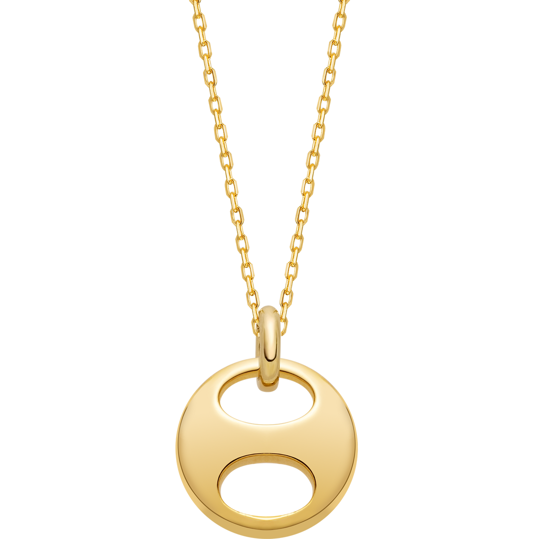 18K Gold Imprint H Polished Gold Necklace