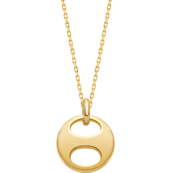 18K Gold Imprint H Polished Gold Necklace