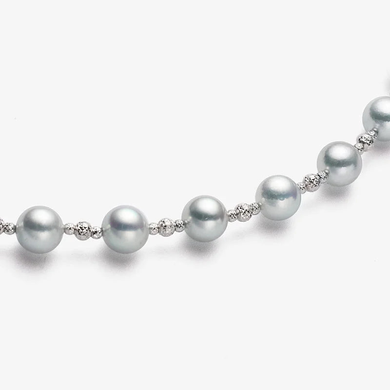 IMPERFECTION COLLECTION Akoya Baroque Pearl 18K White Gold Chain Elegant Necklace