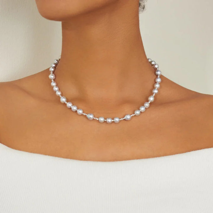 IMPERFECTION COLLECTION Akoya Baroque Pearl 18K White Gold Choker Necklace IMPERFECTION COLLECTION Akoya Baroque Pearl 18K White Gold Choker Necklace IMPERFECTION COLLECTION