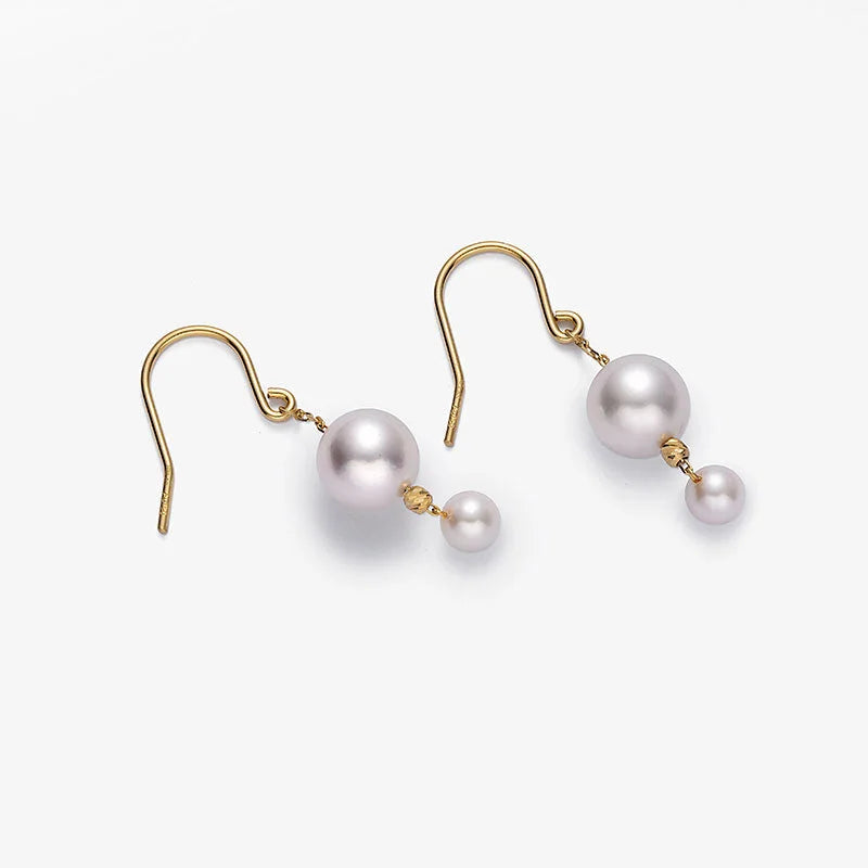 MERMAID'S TEAR COLLECTION Akoya Pearl 18K Gold Large and Small Pearl Design Earrings MERMAID'S TEAR COLLECTION Akoya Pearl 18K Gold Large and Small Pearl Design Earrings MERMAID'S TEAR COLLECTION