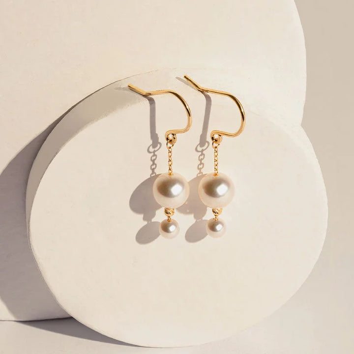 MERMAID'S TEAR COLLECTION Akoya Pearl 18K Gold Large and Small Pearl Design Earrings MERMAID'S TEAR COLLECTION Akoya Pearl 18K Gold Large and Small Pearl Design Earrings MERMAID'S TEAR COLLECTION