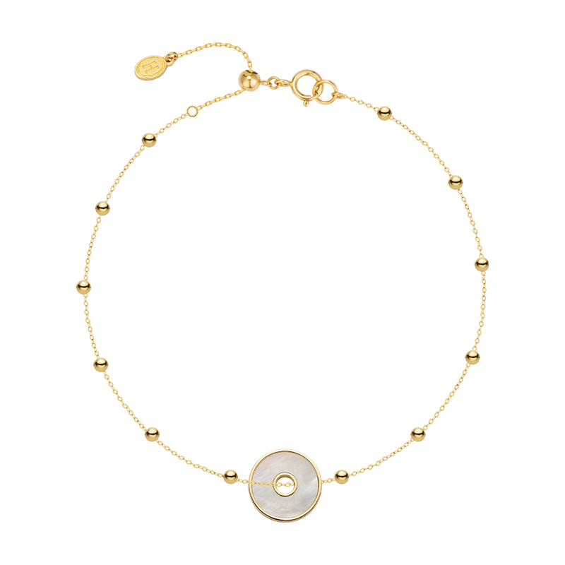 18K Solid Gold Mother-of-Pearl Bracelet