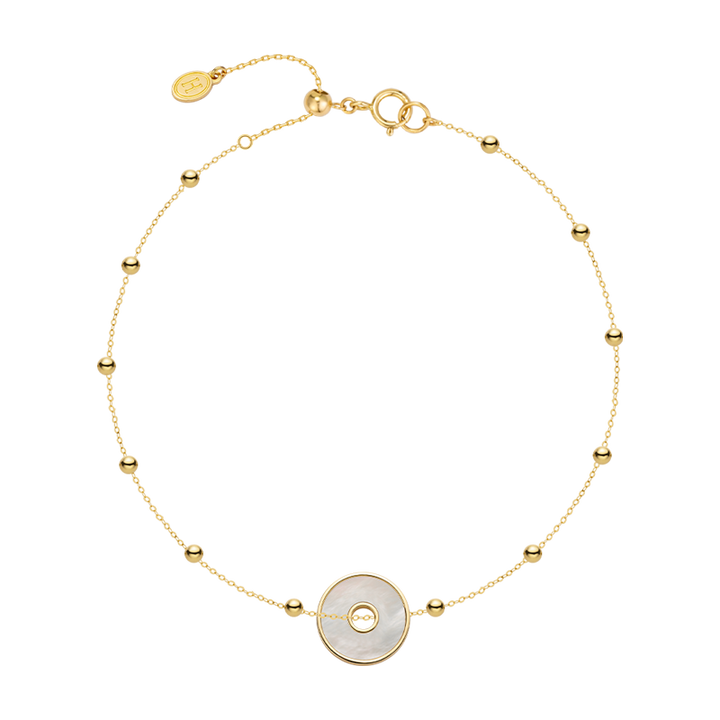 18K Solid Gold Mother-of-Pearl Bracelet
