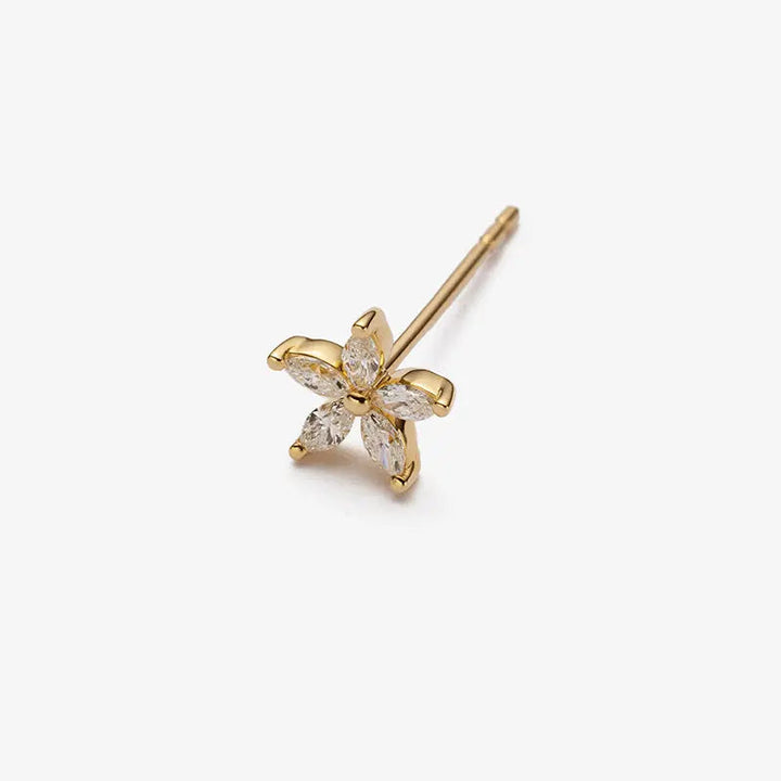 MONET GARDEN COLLECTION 18K Gold Mini Summer Flower Diamonds Ear Studs