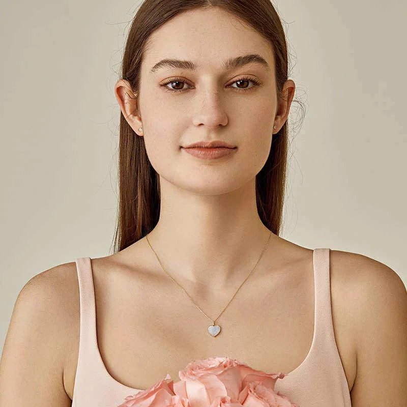 MY HEART COLLECTION Mother-of-Pearl 18K Gold Love Heart Necklace MY HEART COLLECTION Mother-of-Pearl 18K Gold Love Heart Necklace MY HEART COLLECTION