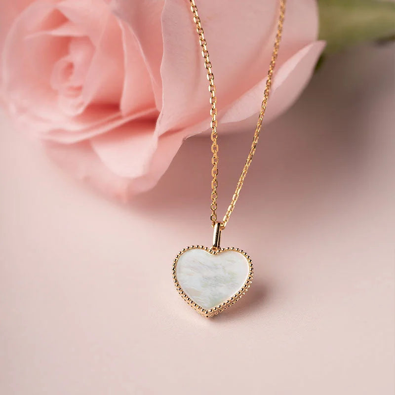 MY HEART COLLECTION Mother-of-Pearl 18K Gold Love Heart Necklace MY HEART COLLECTION Mother-of-Pearl 18K Gold Love Heart Necklace MY HEART COLLECTION