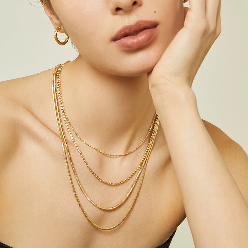 NAPLES COLLECTION 18K Gold Dazzling Oval Bead Chain Necklace NAPLES COLLECTION 18K Gold Dazzling Oval Bead Chain Necklace NAPLES COLLECTION