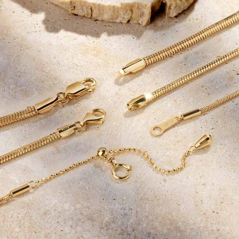NAPLES COLLECTION 18K Gold Round Herringbone Chain Necklace NAPLES COLLECTION 18K Gold Round Herringbone Chain Necklace NAPLES COLLECTION