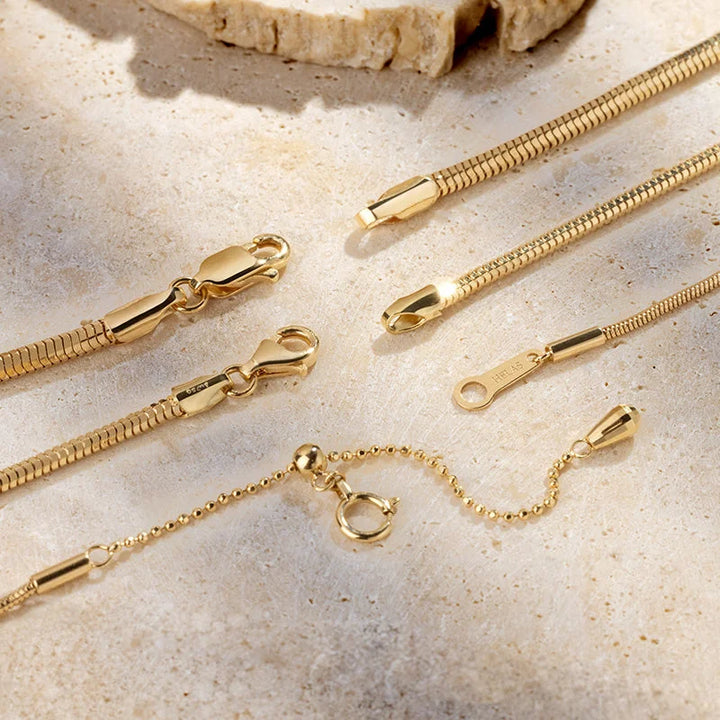 NAPLES COLLECTION 18K Gold Round Herringbone Chain Necklace NAPLES COLLECTION 18K Gold Round Herringbone Chain Necklace NAPLES COLLECTION