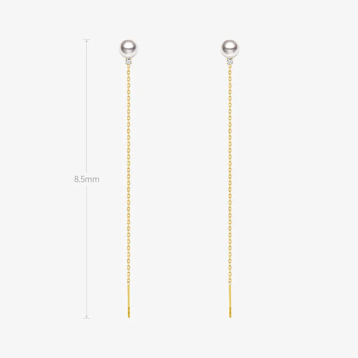 ORIGIN COLLECTION Akoya Pearl 18K Gold Ethereal Dangle Diamonds Earrings ORIGIN COLLECTION Akoya Pearl 18K Gold Ethereal Dangle Diamonds Earrings BASIC COLLECTION