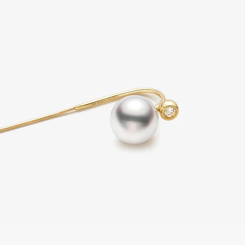 ORIGIN COLLECTION Akoya Pearl 18K Gold Thread Diamond Earrings ORIGIN COLLECTION Akoya Pearl 18K Gold Thread Diamond Earrings ORIGIN COLLECTION
