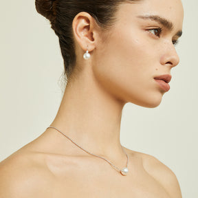 ORIGIN COLLECTION South Sea Pearl 18K Gold Thread Diamond Earrings