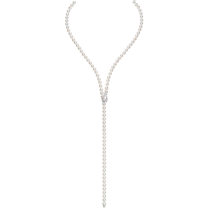 Akoya Pearl 18K White Gold Noble Design Pearl Beaded Necklace