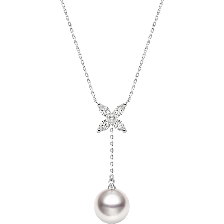 Akoya Pearl necklace Pearl Jewelry 18K White Gold Pendant Diamonds