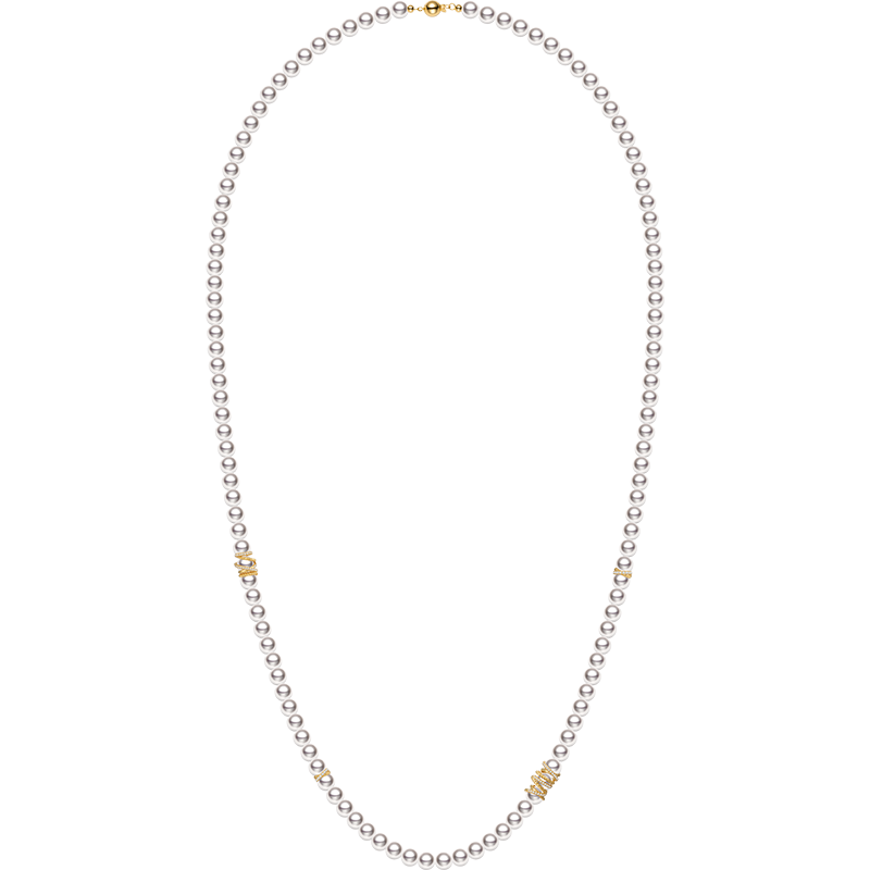 Akoya Pearl 18K Yellow Gold Diamond Luxury Necklace