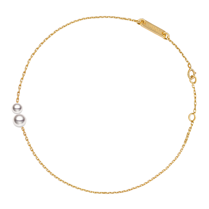 Akoya Pearl 18K Gold Contrast Design Bracelet
