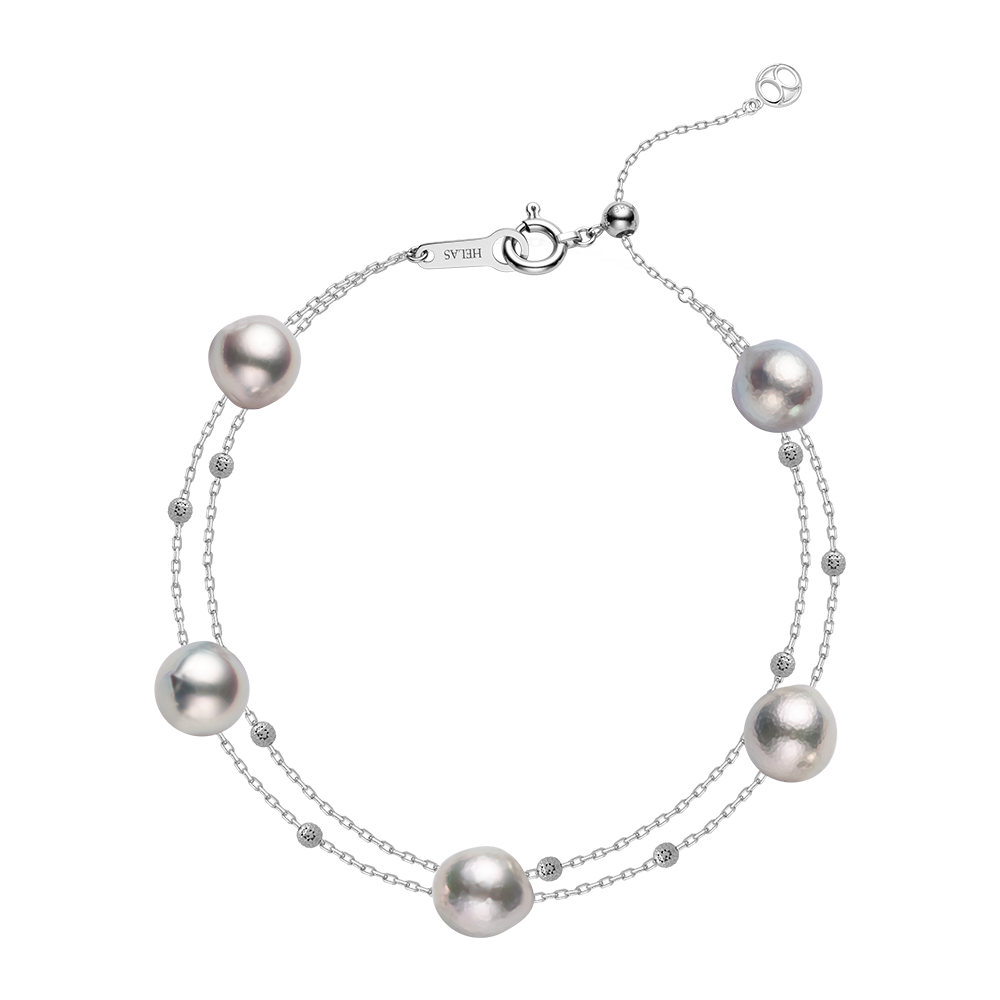 Akoya Baroque Pearl Bracelet 18K White Gold Special Style