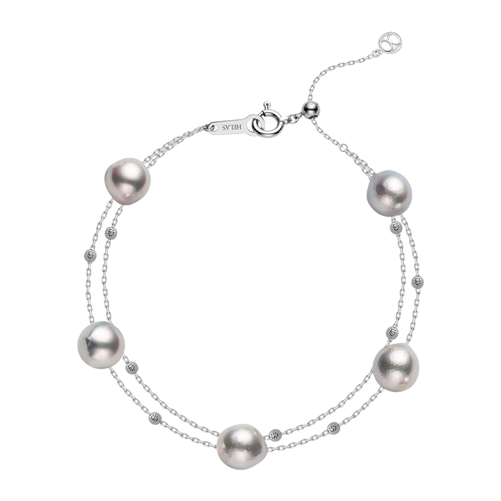 Akoya Baroque Pearl Bracelet 18K White Gold Special Style