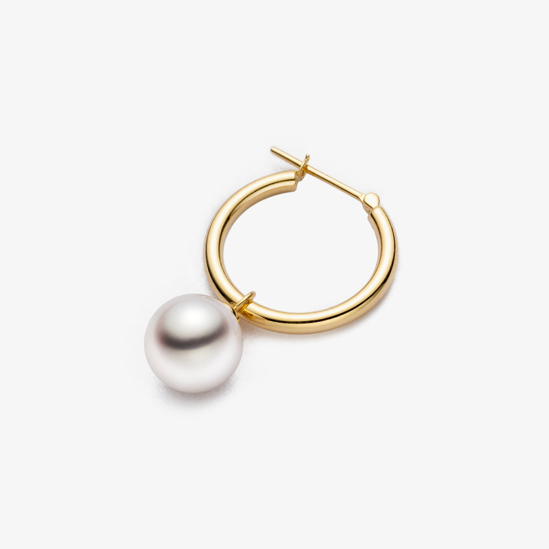 Akoya Pearl 18K Gold Convertible Hoop Earrings