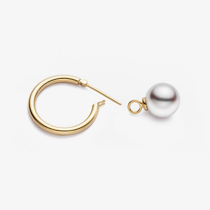 Akoya Pearl 18K Gold Convertible Hoop Earrings