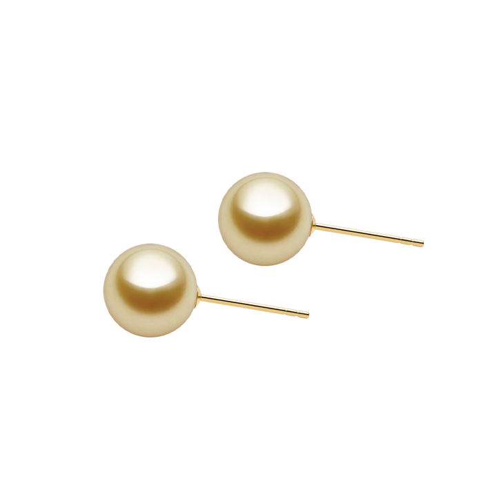 South Sea Golden Pearl 18K Gold Classic Straight Pin Earrings