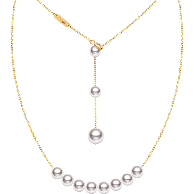 Akoya Pearl 18K Gold Smile Necklace