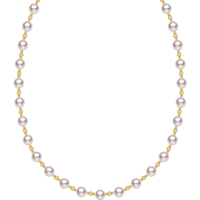 Akoya Pearl 18K Gold Floating Necklace